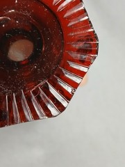 Mid 19th Century Bohemian Ruby Flashed Gilt Floral & Cut Wine Glass B