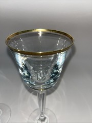Set of 2 Mikasa Wheaton Gold Trim Water or Wine Goblets 8″ TALL