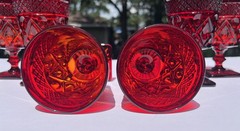 6 Beautiful Imperial Glass Cape Cod Red 5 1/4” Water Goblets 8 Oz