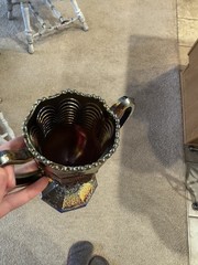 Rare Fenton Carnival Glass Orange Tree Loving Cup