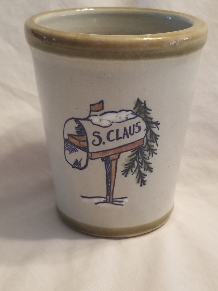 Vtg Louisville Pottery Kentucky Stoneware Mint Julep Cup Santa Claus Mailbox