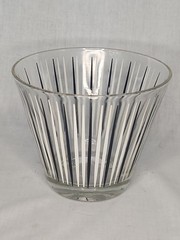 Vintage Hazel-Atlas Black White Stripe Bowl Ice Bucket Gold White Black
