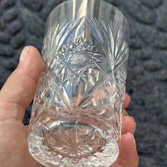 American Brilliant Period Cut Crystal Whiskey Wine Juice Cocktail Glass Star Cup
