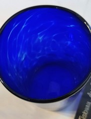 Hand-Blown Blue Tisbury Art Glass Tumbler Artisan Glass. Seattle. Signed.
