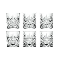 Lead Free Crystal Whiskey Glass Set of 6 European DOF Tumblers Melody Drinkware