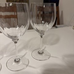 5 Mikasa Stephanie 7.5” Wine Goblets Wine Glass Optic Bowl Wafer Stem