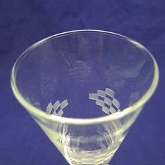 Anchor Hocking Cubist Pilsner Glass Clear Etched Design Collectible Drinkware