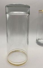 4 MCM Versailles, Italy, 6.5” Clear W/24k Gold Rim 14 Oz Weighted Tumblers