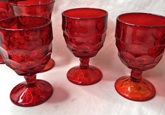 Lot Of 10 Ruby Red Glasses Goblets Tumblers – Vintage, Mixed Sizes
