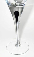Orrefors INTERMEZZO BLACK Water Glass or Goblet, 9 1/4″ Tall Black Stem
