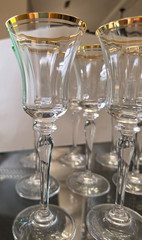 Mikasa Jamestown Crystal Gold Trim Blown Glass (Austria) D/C 12 wine glasses