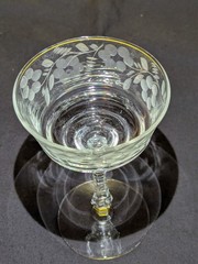 Libbey Rock Sharpe HALIFAX Etched Crystal Stemware Champagne/Cocktail Glasses