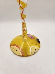 Lolita Love My Wine Sangria Wine Glass Hand Painted Recipe Bottom 15 oz