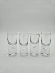 Kosta Boda Pippi Clear Bubble Liqueur Shot Glasses 3 3/8” Tall Qty 4