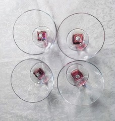 Set of 4 Schott-Zwiesel Conte Burgundy Champagne Tall Sherbet Glasses Excellent