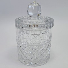 VIGLETTA? Crystal Cookie Biscuit Tobacco Nut Candy Lidded Jar Container 6.4″