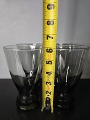 Vintage Libbey Smoked Gray Pilsner Glasses w Round Weighted Base Set of 4