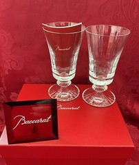 NIB FLAWLESS Glass BACCARAT France Two MILLE NUITS Crystal WINE COCKTAIL GOBLETS
