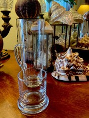 Very Pretty Elegant Slender Tumble Up Clear Glass Hand Blown 8.5” Tall