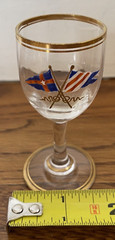 Antique New York Yacht Club Glass Painted Enameld Burgee Cordial Sized C 1920’s