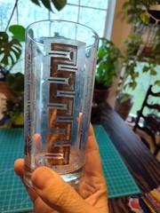 2 x Culver Georges Briard 22k Gold Greek Key Tumbler Drinks Glasses MCM Vintage