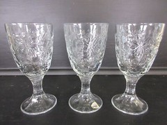 Princess House Fantasia Water glasses Goblets 3 10 ounce Glasses