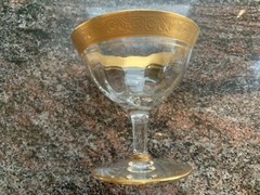 TIFFIN MINTON low sherbet 3 3/4” clear optic gold encrusted