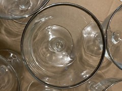 Vintage Silver/Platinum Rimmed Dessert / Champagne Goblet Stemware France, Set 7