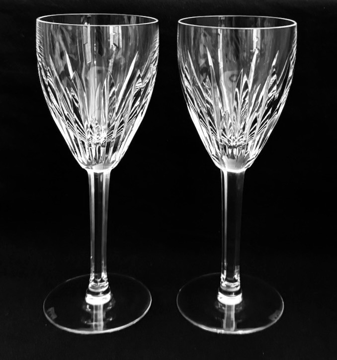 WATERFORD CARINA Set of 2 WATER GLASSES 8″ Tall Goblets