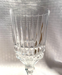 FOSTORIA HERITAGE PAIR OF WATER GLASSES CLEAR CRYSTAL AMERICAN HEX FOOT