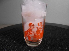Swanky Swig Hazel Atlas Glass Kraft Foods Circus Clowns Tent Lion