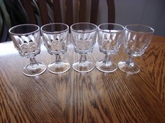 Liquor Cordial Arcoroc Artic Wine Crystal Cut 6-Sided Stem 1.5 Oz – Set of 5