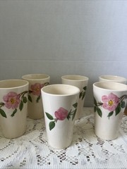 Franciscan Desert Rose Tumbler Hand Decorated Earthenware Vintage (6) 5”