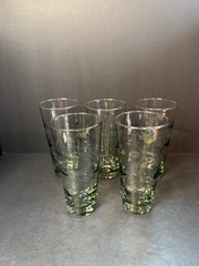 intage Libbey Smoke Gray Highball Glasses Set 5 MCM Black Base Tumblers 6.5″