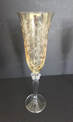 Set of 4 ROGASKA Fluted Champagne Venetian Amber