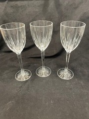 Royal Gallery Monarch Crystal Water Wine Glasses Goblets Set of 3 Clear 8 3/4”