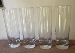 Clear Cylindrical Highball Glasses With Weighted Bottoms & Pinch Grip Set of 4