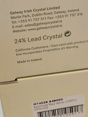 Galway Irish Crystal KYLEMORE Red WINE 10501 24% Lead Crystal Box Of 4 NIB