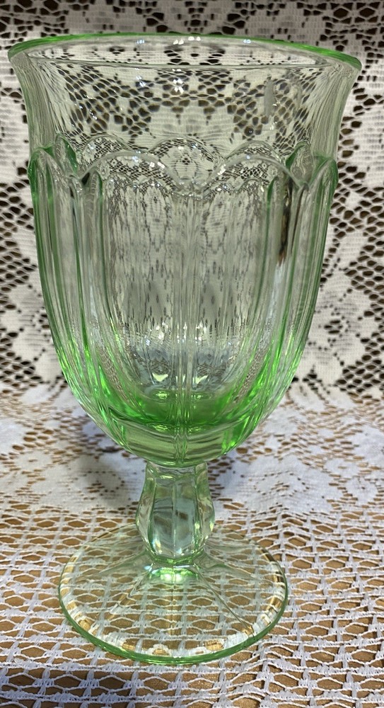 Noritake Provincial Spring Green Iced Tea/Water Footed Goblet Glass