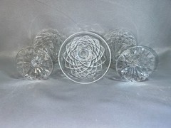Vintage 3 Waterford Crystal Adare Claret Wine Glasses Old Acid Stamp