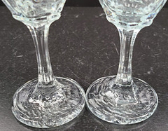 (2) Libbey Chivalry Clear Whiskey Sour Glasses Set Textured Rock Sharpe Stemware