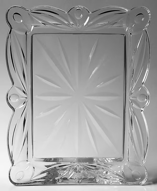 Block Tulip Garden 5×7 Crystal Pix Frame Mouth Blown Hand Cut & Polished ~ NWOB