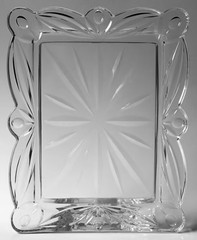 Block Tulip Garden 5×7 Crystal Pix Frame Mouth Blown Hand Cut & Polished ~ NWOB