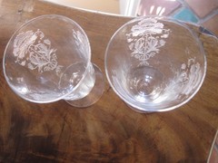 Tiffin Franciscan Flanders Clear Footed Glasses, Set of 2, Optic Flawed