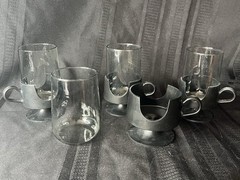Vintage Set of 4 Corning Glas-Snap Plastic Glass Cups Hot Cold Coffee – 2 Sizes