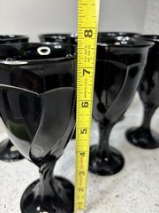 Vintage Nortake Sweet Swirl Wine Glass set of 6 Black 7.25” Wine