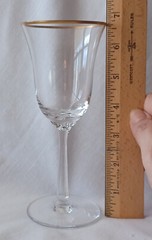 Set of 12 Lenox Crystal Hayworth Wine Glasses 6 5/8” gold trim on rim EUC