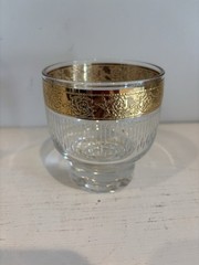 Culver Tyrol Footed 4-ounce Tumbler Rocks Glass With Gold Trim