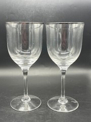 Crystal wine glass with platinum rim, 7 1/2″ high