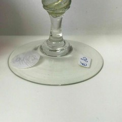 Murano Venetian Salviati Crystal Pauly & C Goblet Gold Leaf